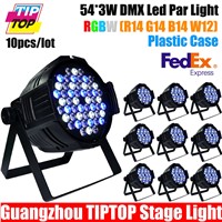 Christmas DMX512 Led 54*3w Par Light RGBW LED Light PAR64 Club Stage Party Lighting 90V-240V Plastic