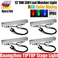TIPTOP 12*9W 3in1 Tricolor Led Wall Washer Outdoor DMX Backdrop Washer RGB,3/7 Channels Controller