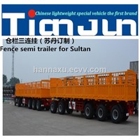 TIANJUN Tri-Axle fence semi trailer with gooseneck support OEM