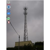GSM TV broadcast three legged angular steeled galvanized self supporting telecom tower