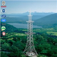 Self supporting antenna GSM telecom four legged angular galvanised steel cellular tower