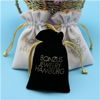 wholesale velvet drawstring jewelry bag/pouch with customized size and logo