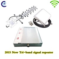 2015 hot new design pico tri band 9001800 2100 2g 3g 4g mobile signal repeater booster amplifier