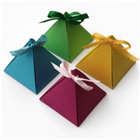 Paper pyramid gift box paper box multi color