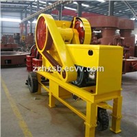 Small mobile diesel engine jaw crusher for rock ore