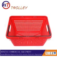 grocery basket red plastic cute shopping basket with single handle for sale