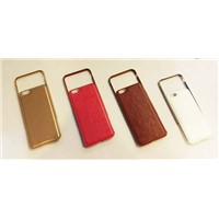 Two in one metal frame +Leather Phone Case