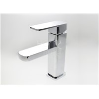 Deck Mounted Bathroom Sink Faucet with Metal Cross Handles Basin Faucet