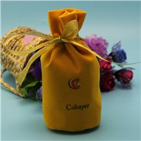 wholesale round bottom colorful velvet wine bottle packing bag