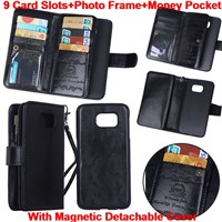 For Samsung Galaxy S6 Flip Wallet Leather Case W/ Magnetic Detachable Cover SGS6C24