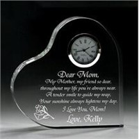 Romantic Crystal Heart Clock for Wedding Souvenir Gift