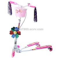 Children three roller skating scooter Mini Stunt scooter Kick Scooters, Seven color flashing wheel