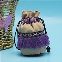 wholesale beautiful appearance fashion cotton jewelry pouch with drawstring