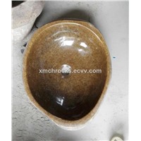 Yellow River Stone sink, natural river stone vessel sink