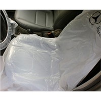 disposable plastic car seat cover in white color