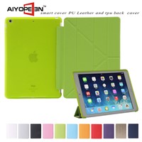 Hot Smart Cover PU Leather and tpu back cover For iPad air Many folded 11 styles for ipad Air