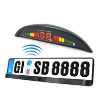 Wireless European license plate parking sensor with three sensors and LED display