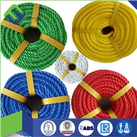 Colored 6mm 3 strand twisted pe rope for sale