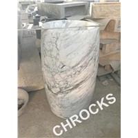 Carrara White marble pedestal sink