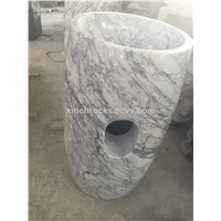Carrara White Marble Pedestal Sink