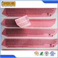 Full color printing PVC/PET/PP/PE label sticker