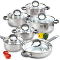 Cook N Home 02410 12 Piece Stainless Steel Cookware Set