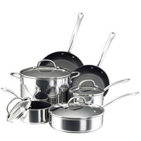 Farberware - Millennium 10-Piece Stainless-Steel Cookware Set - Stainless-Steel