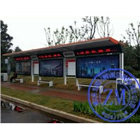 Bus Shelter with LED Display ,with Bench ,with Signpost/ Transit Shelters
