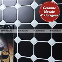 In stock 4" octagonal ceramic mosaic tile for kitchen