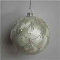 Diameter=8cm Inner Silver Craft Glass Christmas Ball Christmas Day Friend Gift