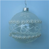 Diameter=8cm Christmas Glass Ball Fashion Lace Craft Decorative Hanging Glass Globe
