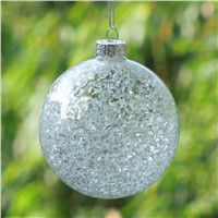 Inner Glass Chips Glass Ball Christmas Tree Hanging Decorative