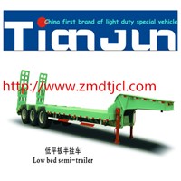 2/3Axles 50tons payload low bed semi trailer for machine transport