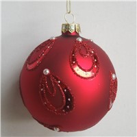 Happy Red Christmas Glass Ball Hand Painting Hanging Glass Globe