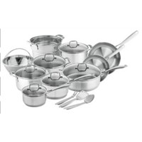 Chef's Star Professional Grade Stainless Steel 17 Piece  Impact-bonded Technology