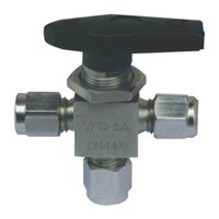 SS316 ferrule type 3 way ball valve,1/4&amp;quot;OD