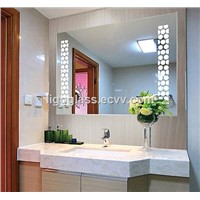 Hotel Style Frameless Illuminated battery led light Bathroom Mirror