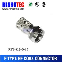 CATV Zinc Alloy F Plug Crimp Waterproof RF Electrical Connectors for Wires Cable