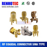 China Suppliers SMA Female to PCB Mount Crimp RF Coaxial SMA Connectors