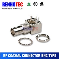 Right angle rf coaxial connector bnc type for security systems