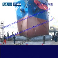 Floating marine airbags for ship launching