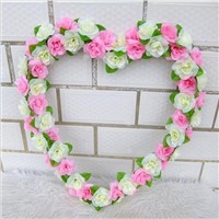 Silk Rose Heart-shaped Wreaths