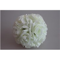 Rose Silk Kissing Ball in White - 6&amp;quot; Diameter