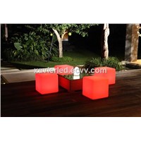 LED cube chair with growing lights