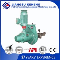 Side entry tank mixer for light and heavy curde oil pump station