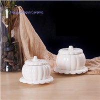 Pumpkin Shape Ceramic Candle Jars with lid, candle containers