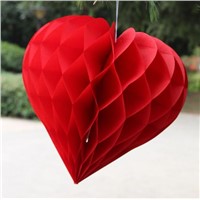 Heart-shaped Paper Honeycomb Ball