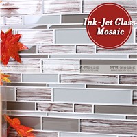 MM Mosaic strip brown gray blend ink jet mosaic glass