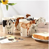 3D Stereoscopic Hand-painted Cartoon Animal Ceramic Mugs