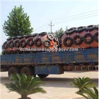 Floating Yokohama pneumatic rubber fender with tire chain for ships
